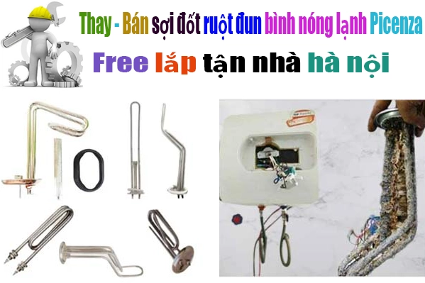 thay ruột đun sợi đốt bình nóng lạnh Picenza chính hãng