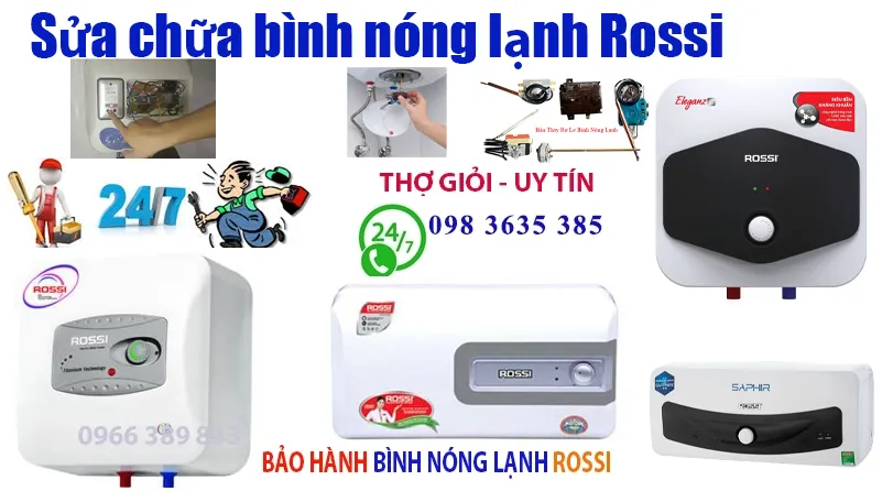 sửa bình tắm nóng lạnh Rossi tại nhà thợ giỏi
