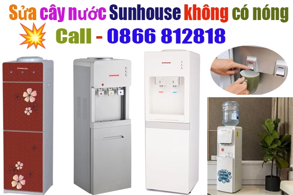 cây nước sunhouse không có nóng cách khắc phục