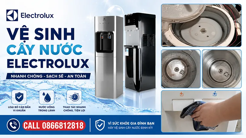 vệ sinh cây nước nóng lạnh Electrolux