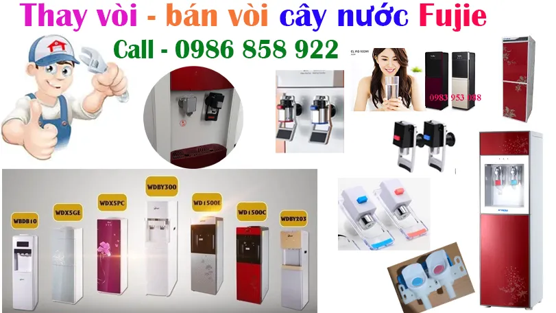 thay vòi cây nước nóng lạnh Fujie tại hà nội