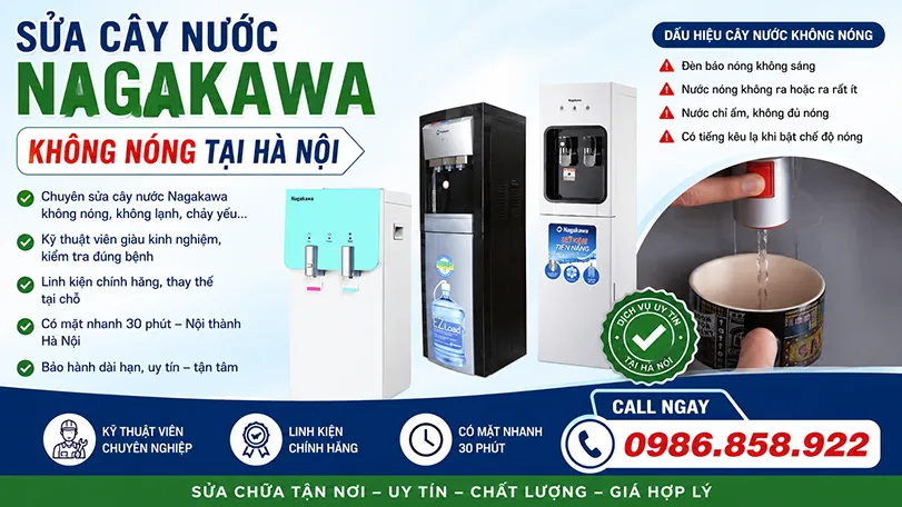 Sửa Cây Nước Nóng Lạnh Nagakawa Không Có Nước Nóng tại Hà Nội