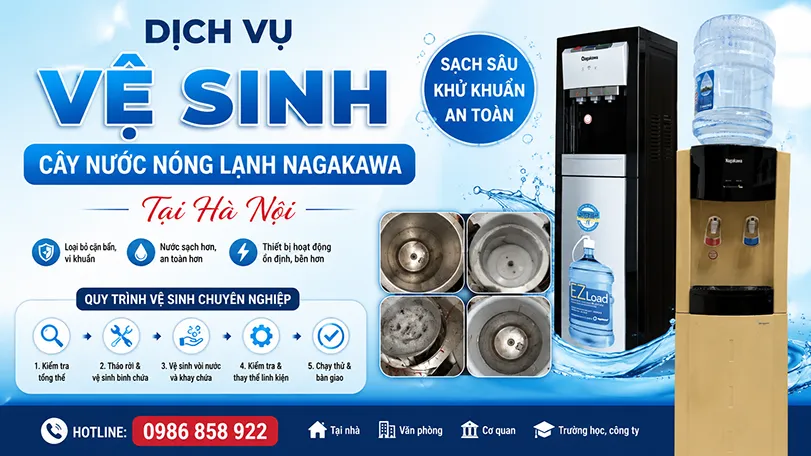 địa chỉ vệ sinh cây nước nóng lạnh Nagakawa tại Hà Nội