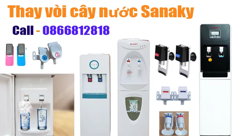 Thay vòi cây nước nóng lạnh Sanaky