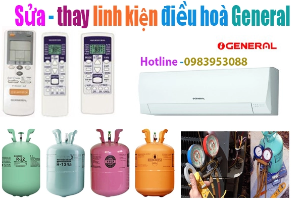 Thay linh kiện điều hòa General tại hà nội