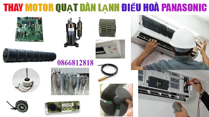 Thay motor quạt mặt lạnh điều hoà Panasonic 