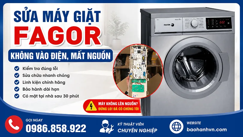Sửa máy giặt Fagor mất nguồn tại Hà Nội