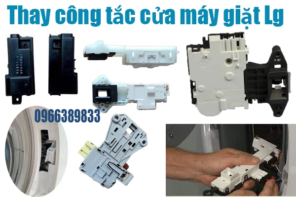 thay khóa cửa tay năm cửa cho máy giặt Lg chất lượng