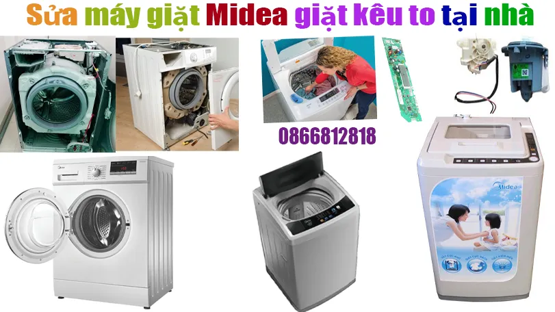 sửa máy giặt midea giặt vắt kêu to tại hà nội