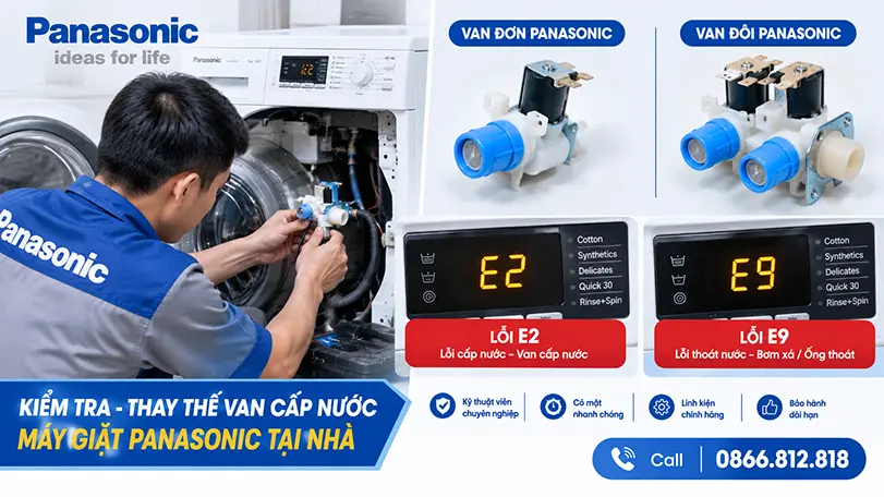 Thay Van Cấp Nước Máy Giặt Panasonic Tại Nhà