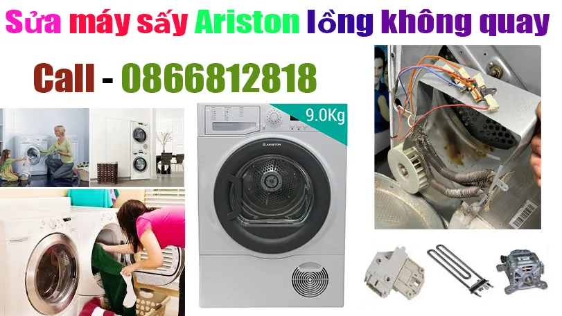 sửa máy sấy quần áo Ariston không quay được lồng