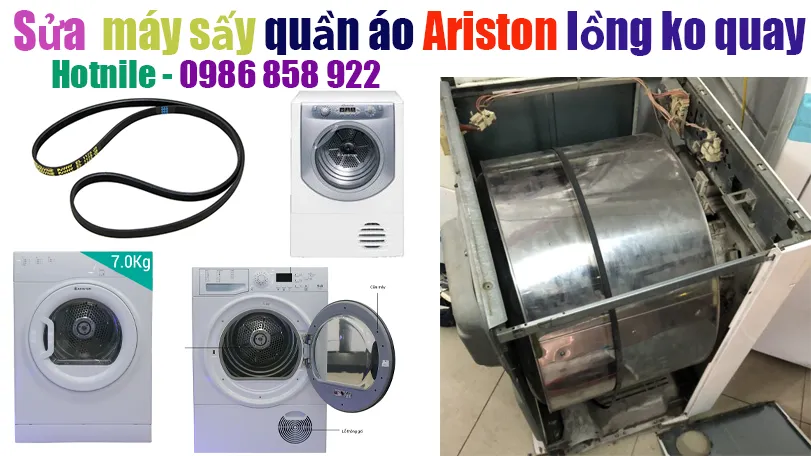 sửa máy sấy quần áo Ariston không quay được lồng