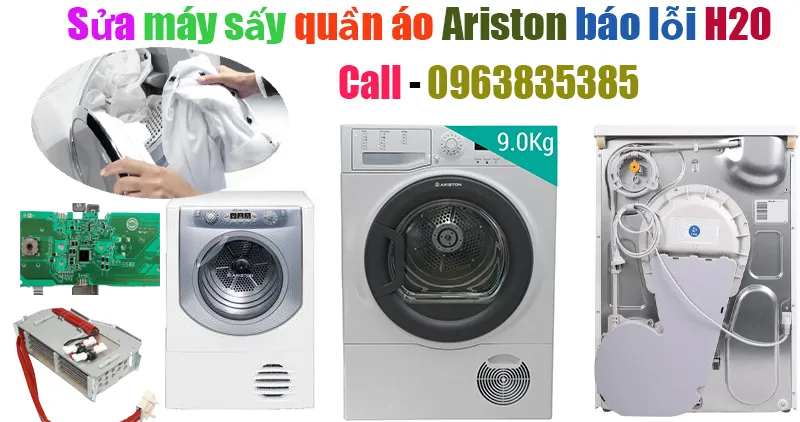 sửa máy sấy quần áo Ariston bị lỗi h2o
