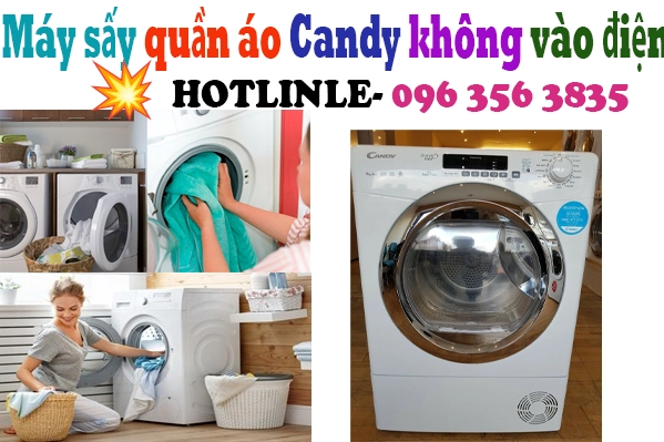 sửa máy sấy quần áo Candy không vào điện bị mất nguồn