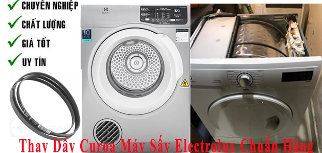 máy sấy quần áo Electrolux hỏng, đứt dây curoa