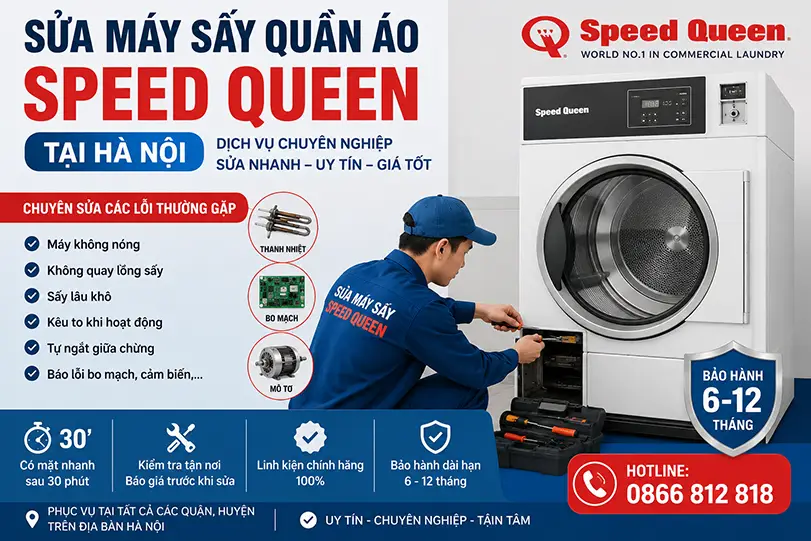 Sửa máy sấy quần áo Speed Queen tại hà nội