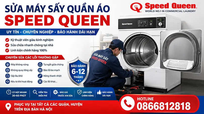 Sửa máy sấy quần áo Speed Queen tại hà nội