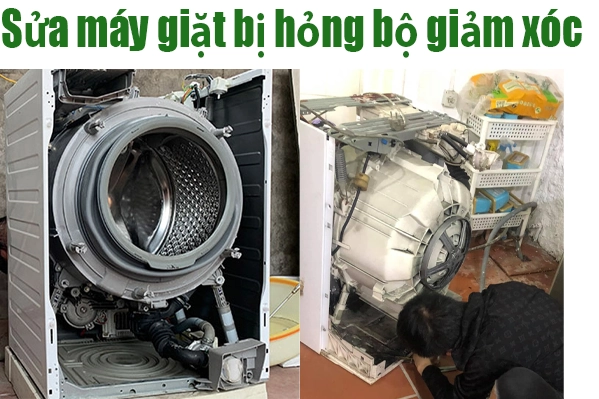 sửa máy giặt hỏng bộ giảm xóc, phụt nhún